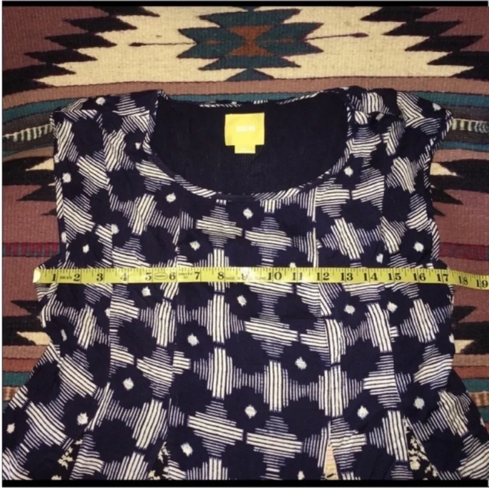 MaEVe Floral Panel Indigia Swing Midi Dress Anthropologie Small VGUC - Picture 14 of 16